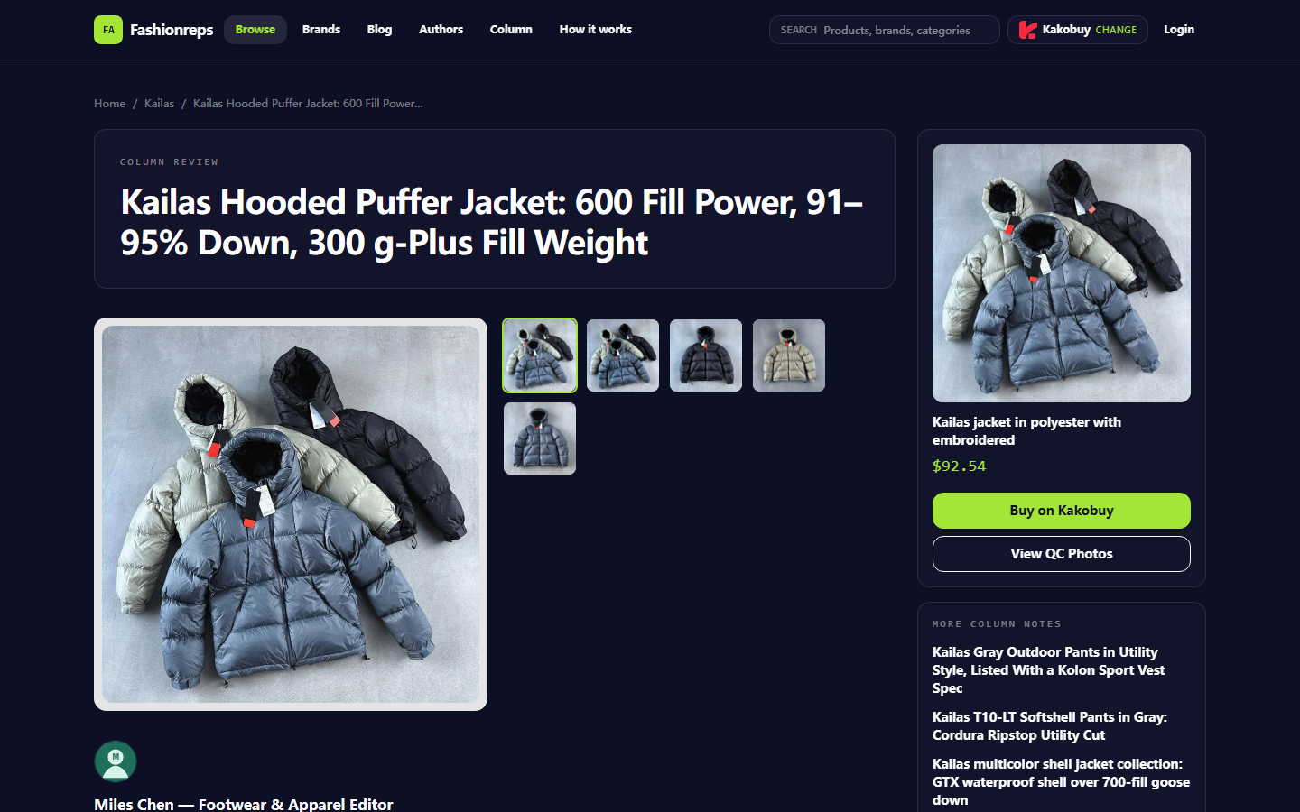 Kailas Jacket: Check Shipping Weight