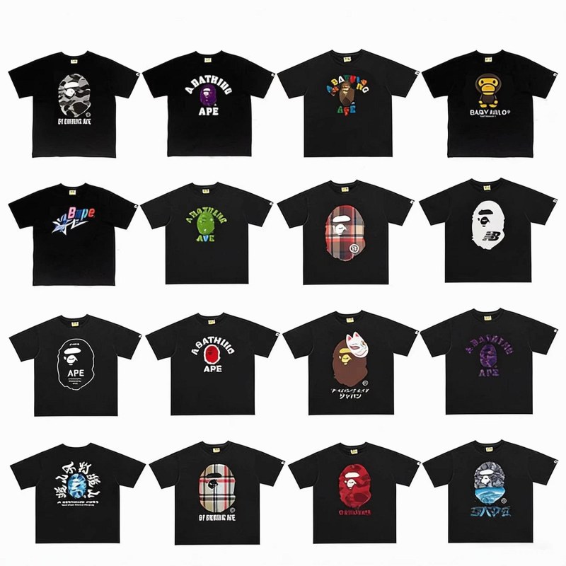 Bape Classic Monkey Print T-Shirt Collection Review: Midweight Cotton Crew Neck in Dozens of Colorways