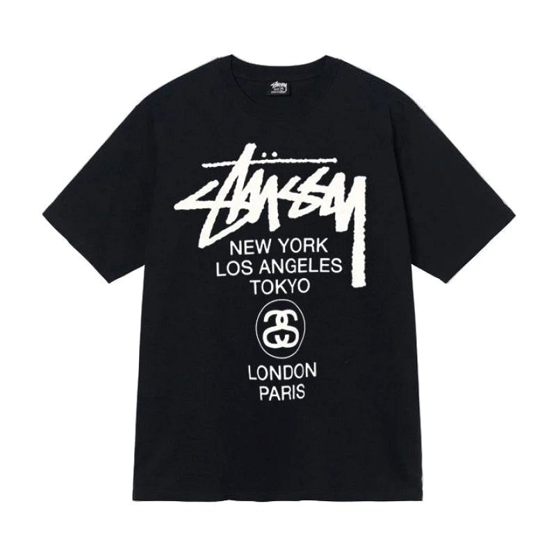 Stussy Letter-Print Black T-Shirt Review: 250–300 gsm Cotton, Loose Fit